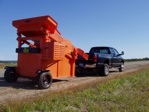 Portable Ultra ScreenKing screener can be towed easily with a 1 ton pickup