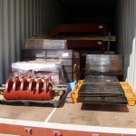 Screener Components being loaded into a container for shipment to Australia
